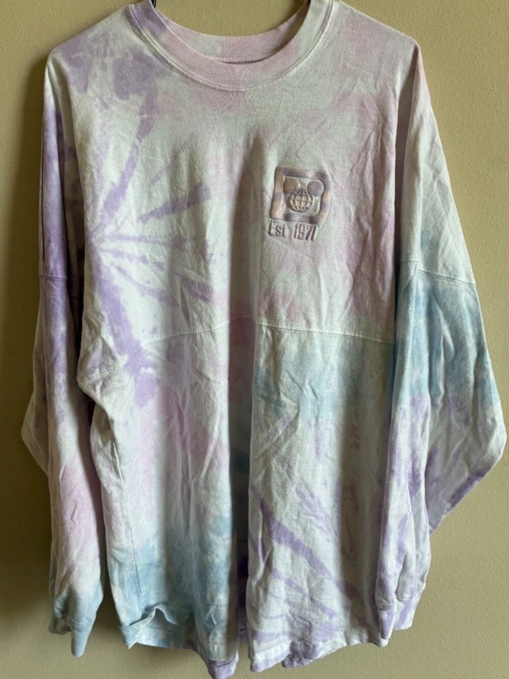 Walt Disney World Spirit Jersey Unisex XL; Tie Dye Pink, Purple, White